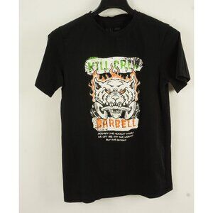 Kill Crew Barbell Gym Lifting Motivational Graphic T-Shirt Men's Medium Black
